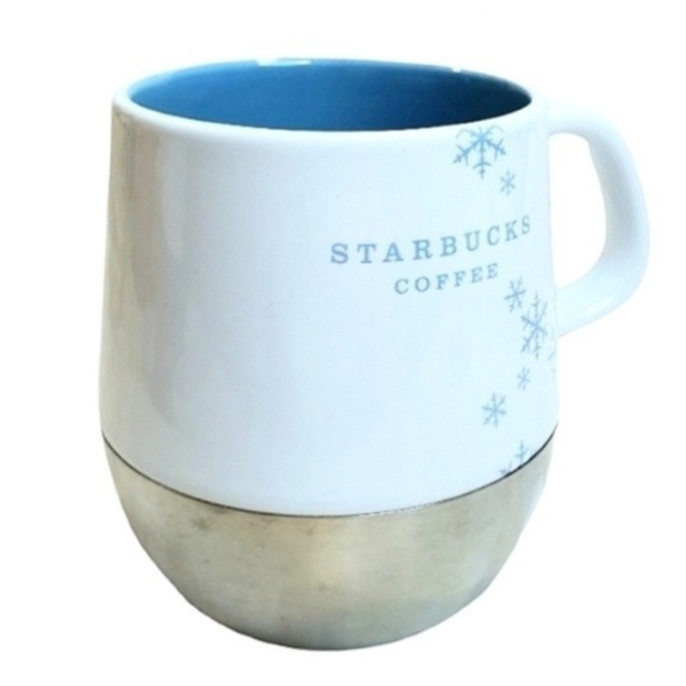 Starbucks 2007 Christmas Snowflake Porcelain Stainless Steel Mug 14 fl - Picture 4 of 7
